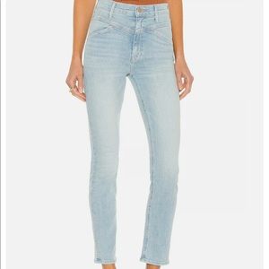 MOTHER Denim Yoke Front Dazzler in Lots of Free Hugs wash